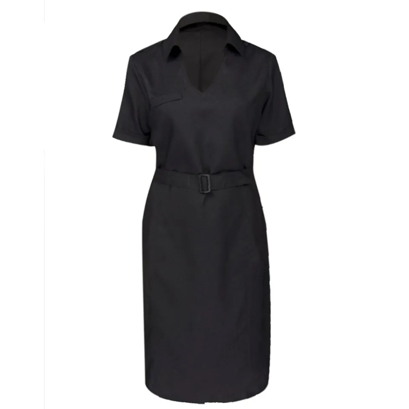 Платье Полиция с коротким рукавом — Габардин Платье Полиция с коротким рукавом - Габардин