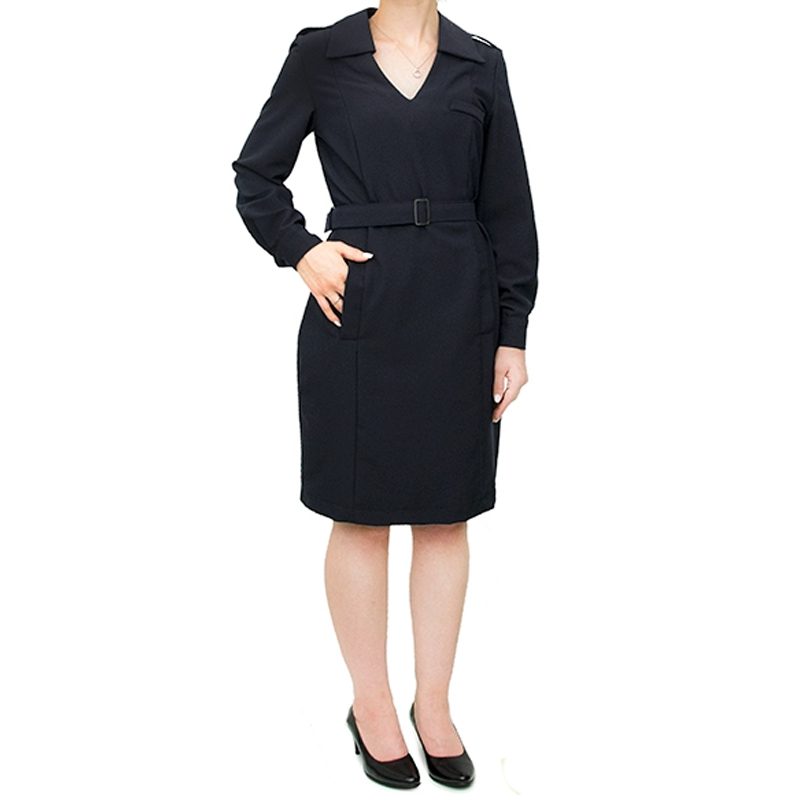 Платье Полиция с длинным рукавом — поливискоза Платье Полиция с длинным рукавом - поливискоза