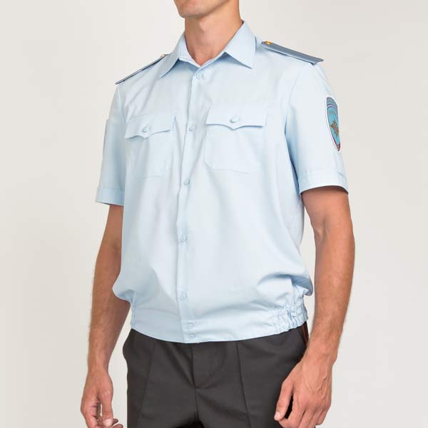 Рубашка голубая МВД с коротким рукавом