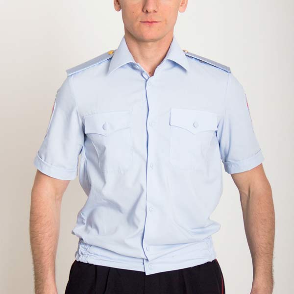 Рубашка голубая МВД с коротким рукавом