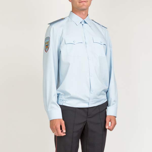 Рубашка голубая МВД с длинным рукавом