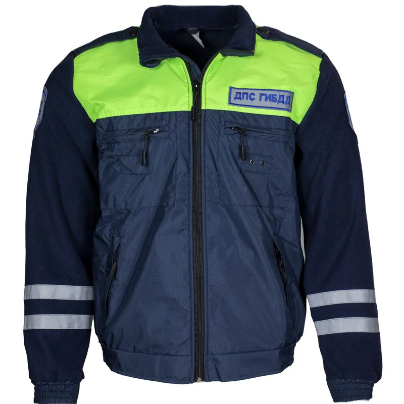 Куртка ДПС флисовая с лимонными вставками на резинке нового образца (приказ №777) — флис Куртка ДПС флисовая с лимонными вставками на резинке нового образца (приказ №777) - флис