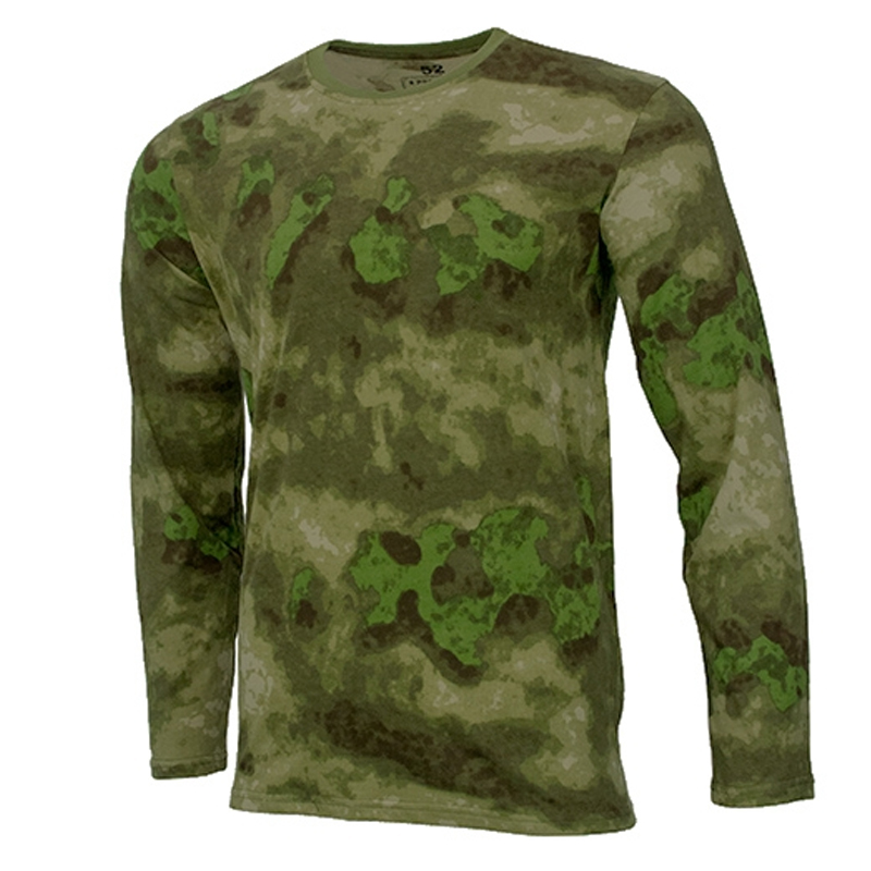 Футболка длинный рукав зеленый мох FG - ХБ